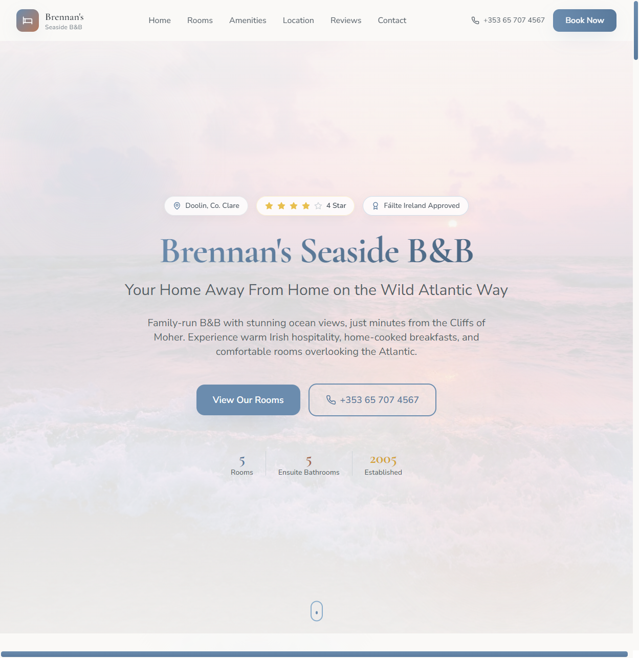 Brennan's B&B website screenshot