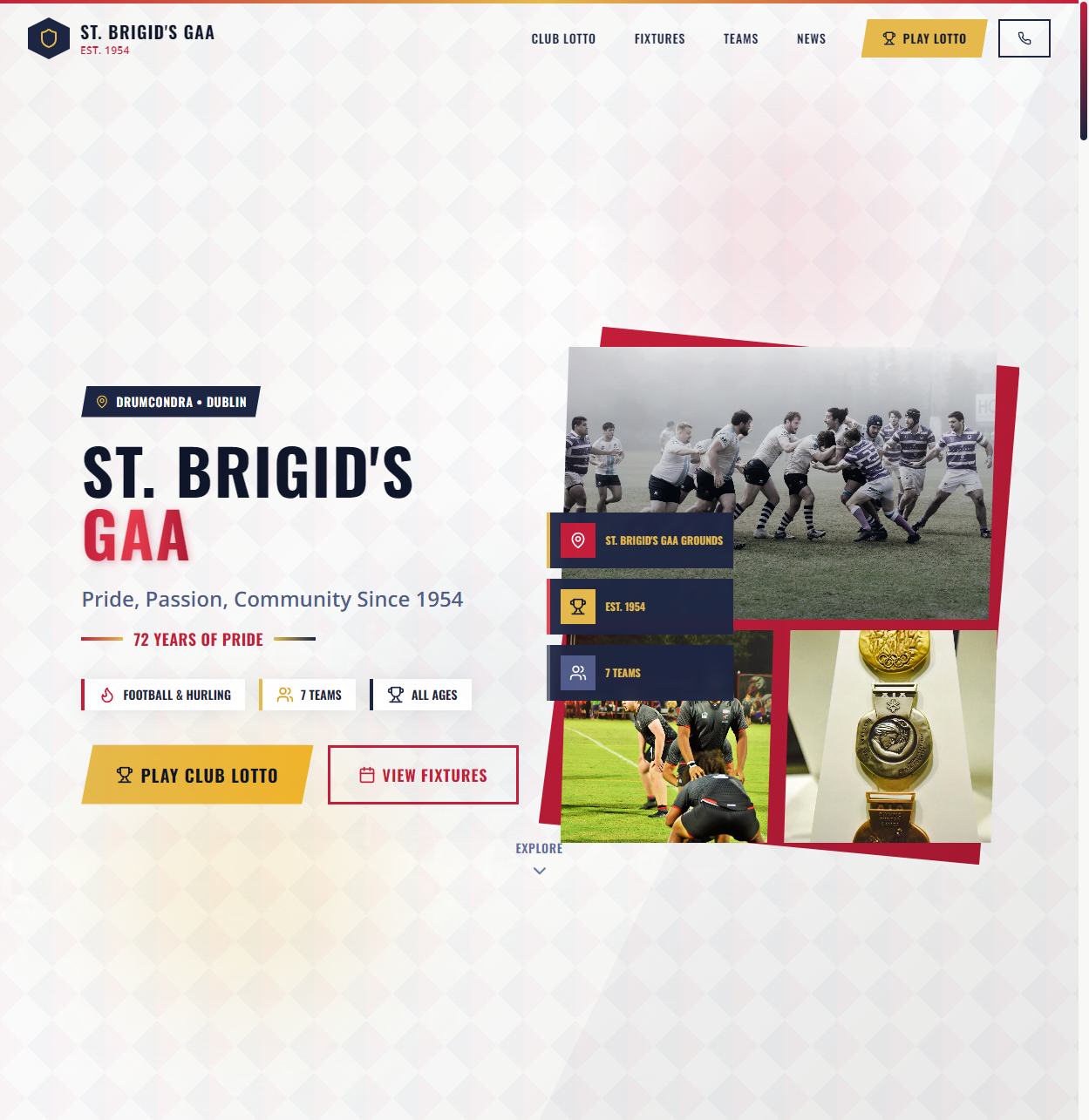 St. Brigid's GAA website screenshot